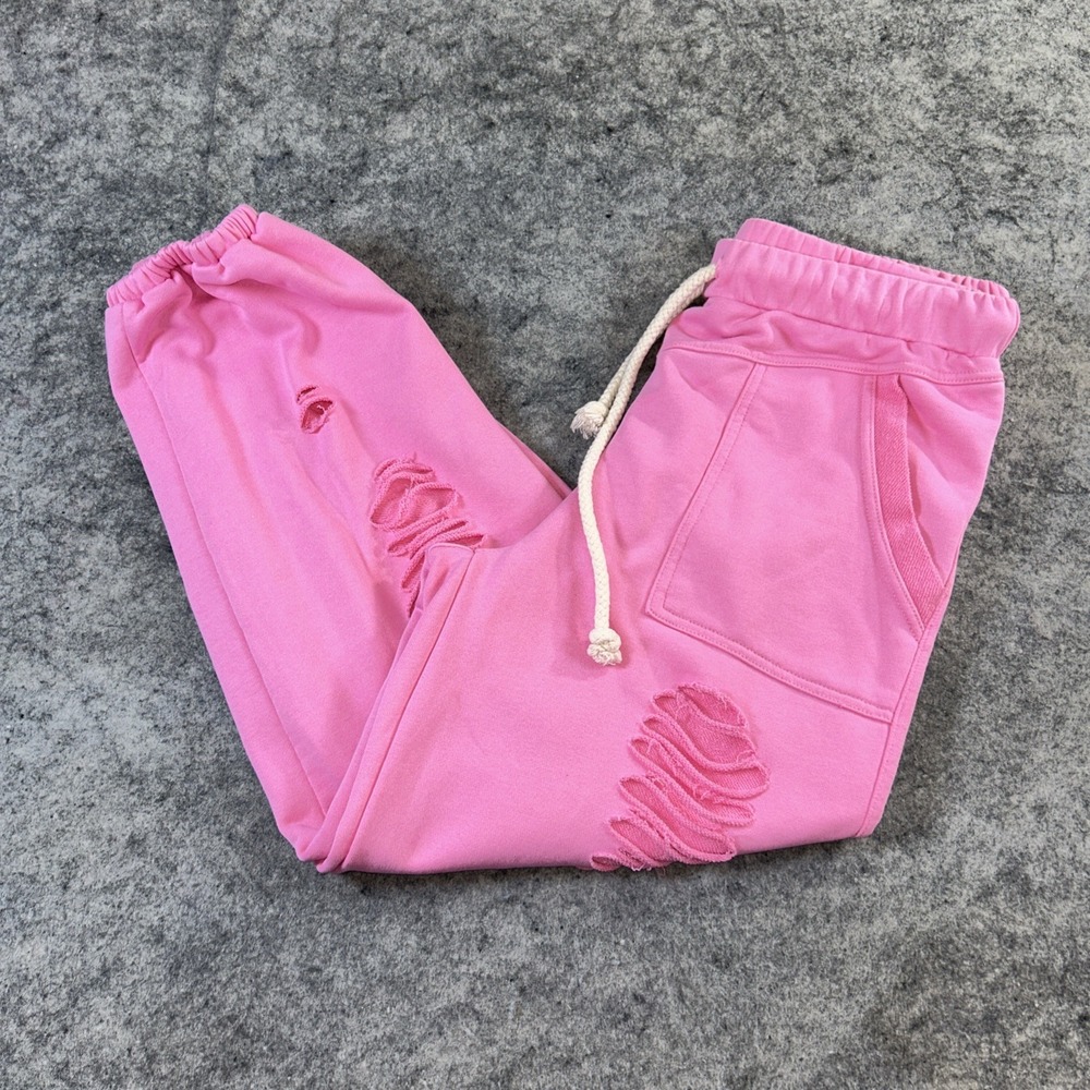POL Pink Distressed Drawstring Joggers